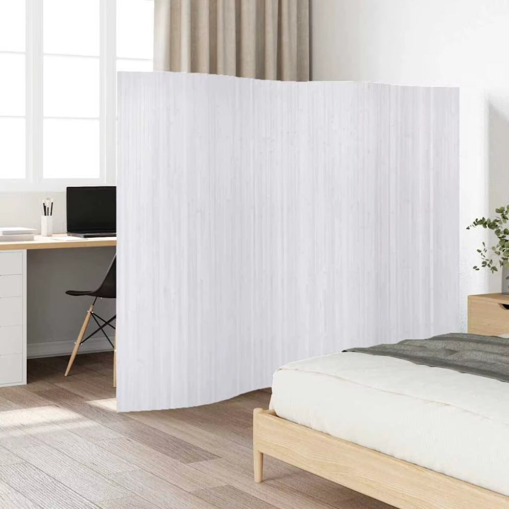 Paravent Bambou Grand Format blanc 165×600 cm — Modulable