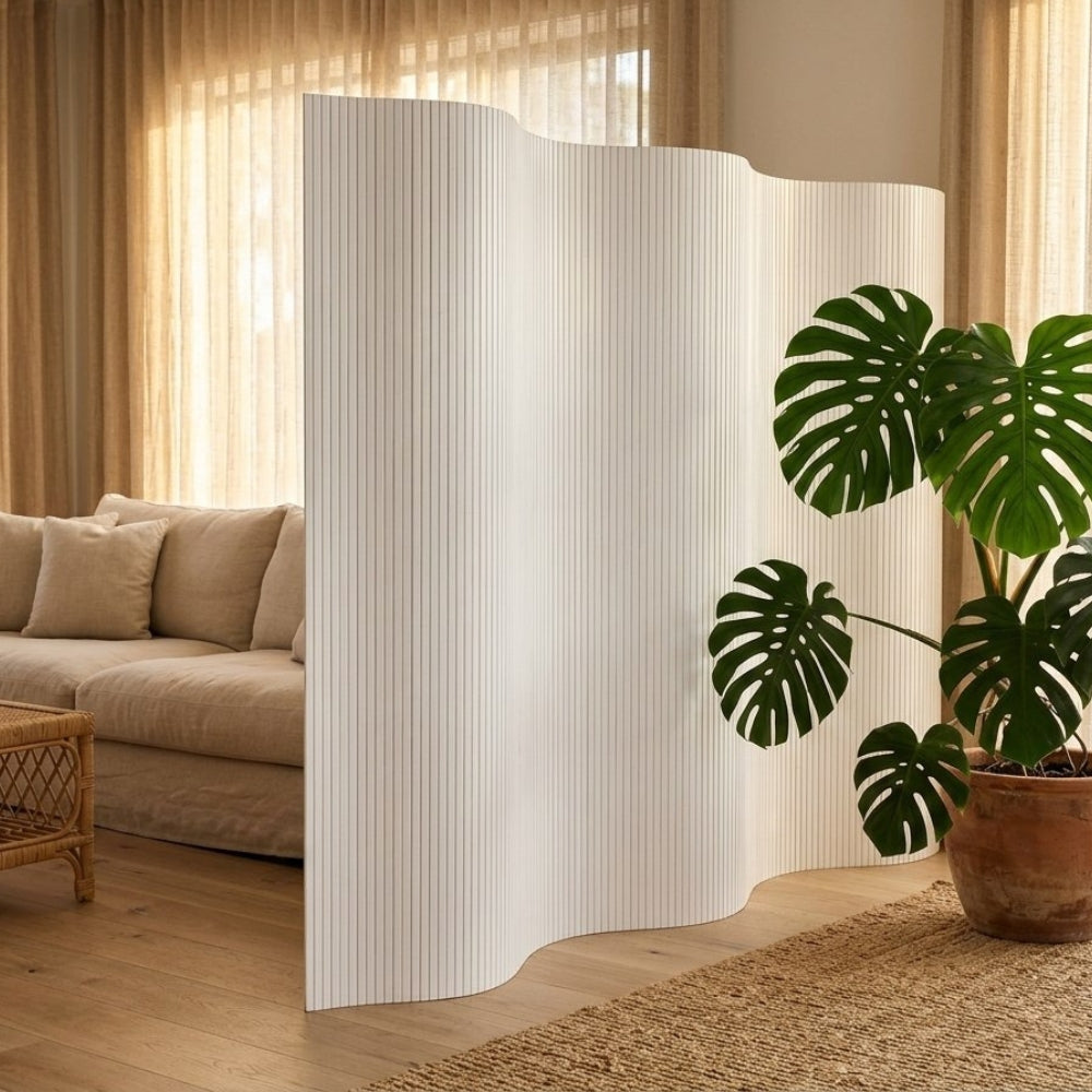 Paravent Bambou Grand Format blanc 165×600 cm — Modulable