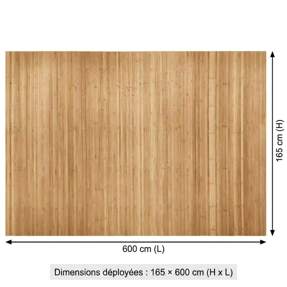 Paravent Bambou Naturel Grand Format 165×600 cm — Modulable