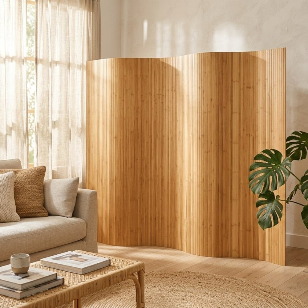 Paravent Bambou clair Pliable 250×165 cm
