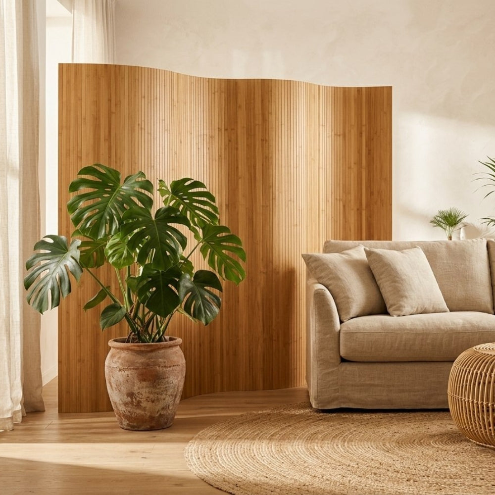 Paravent Bambou clair Pliable 250×165 cm