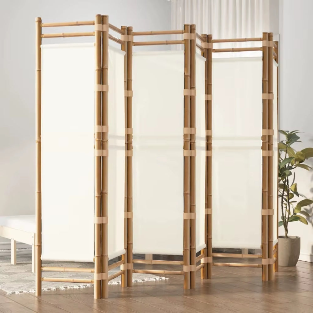 Paravent Bambou & Toile — Cloison Zen | 2 Largeurs au Choix