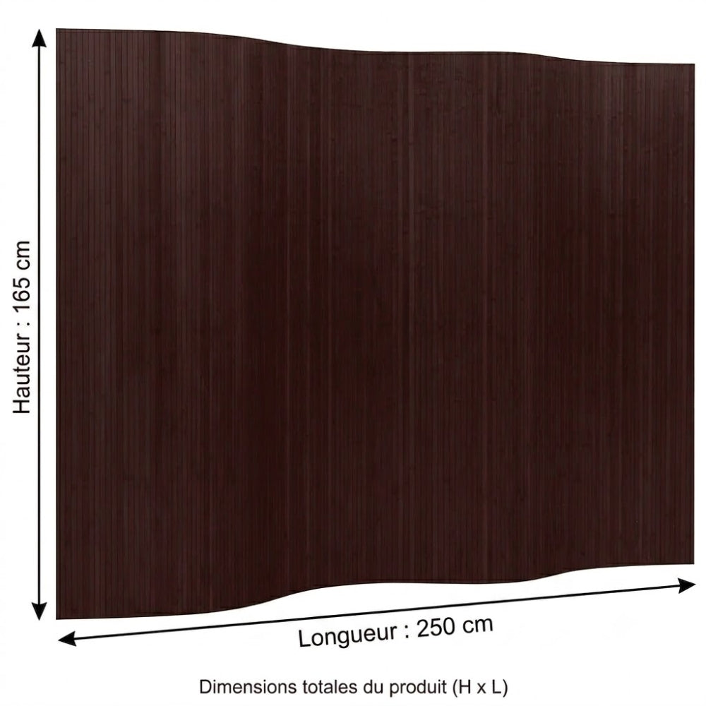 Paravent Bambou Vert Forêt Pliable 250×165 cm