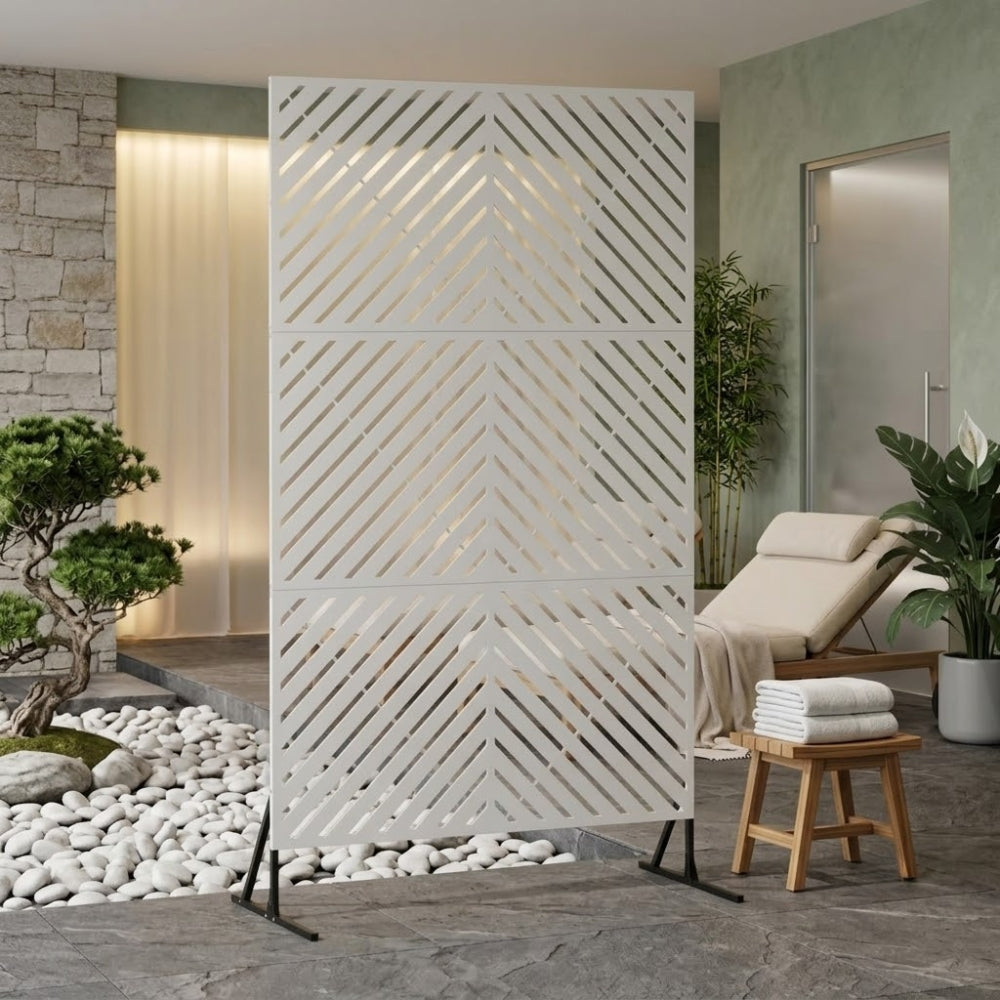 Paravent Brise-Vue Acier Blanc Premium 100×180 cm