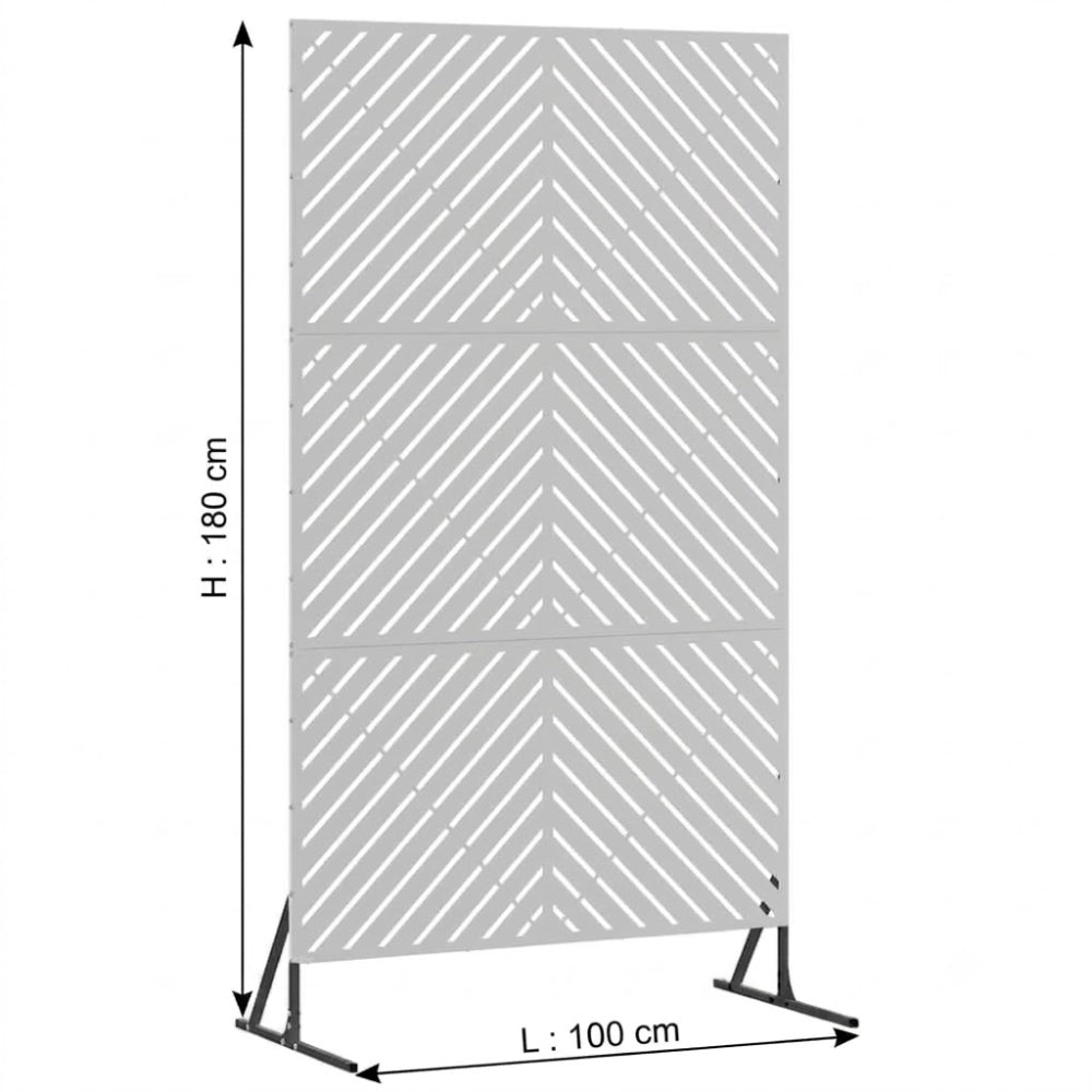 Paravent Brise-Vue Acier Blanc Premium 100×180 cm