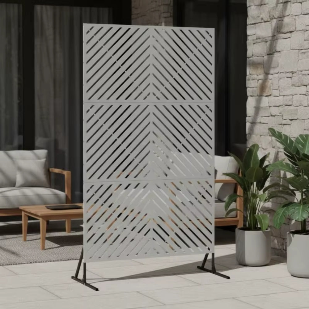 Paravent Brise-Vue Acier Blanc Premium 100×180 cm
