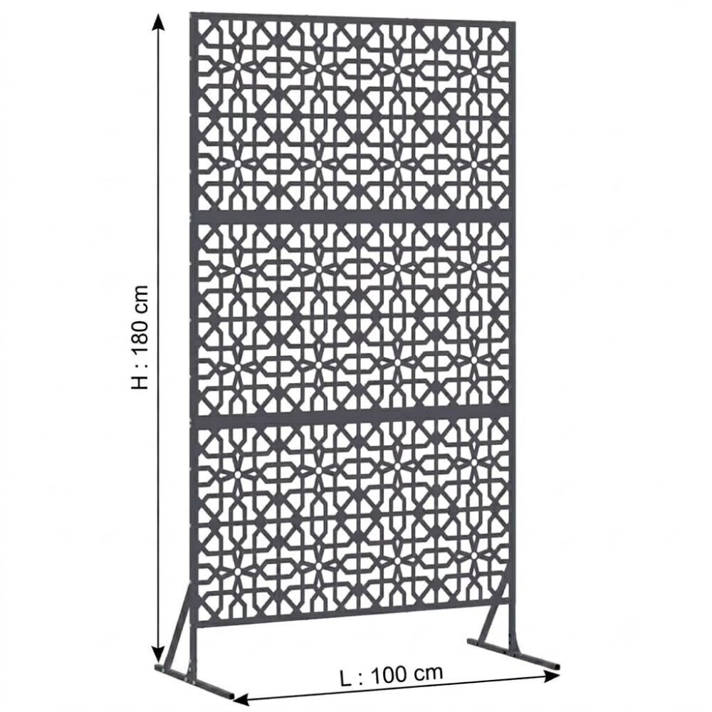 Paravent Brise-Vue Acier Noir Extérieur 100×180 cm