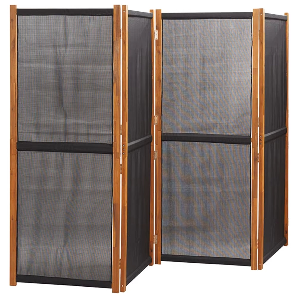 Paravent Cloison 4 Panneaux Noir 280×180 cm
