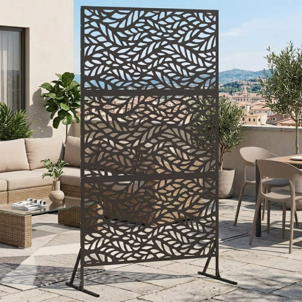Paravent Métal Acier Noir — Cloison Industrielle 3 Panneaux 180 cm