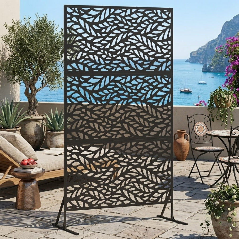 Paravent Métal Acier Noir — Cloison Industrielle 3 Panneaux 180 cm