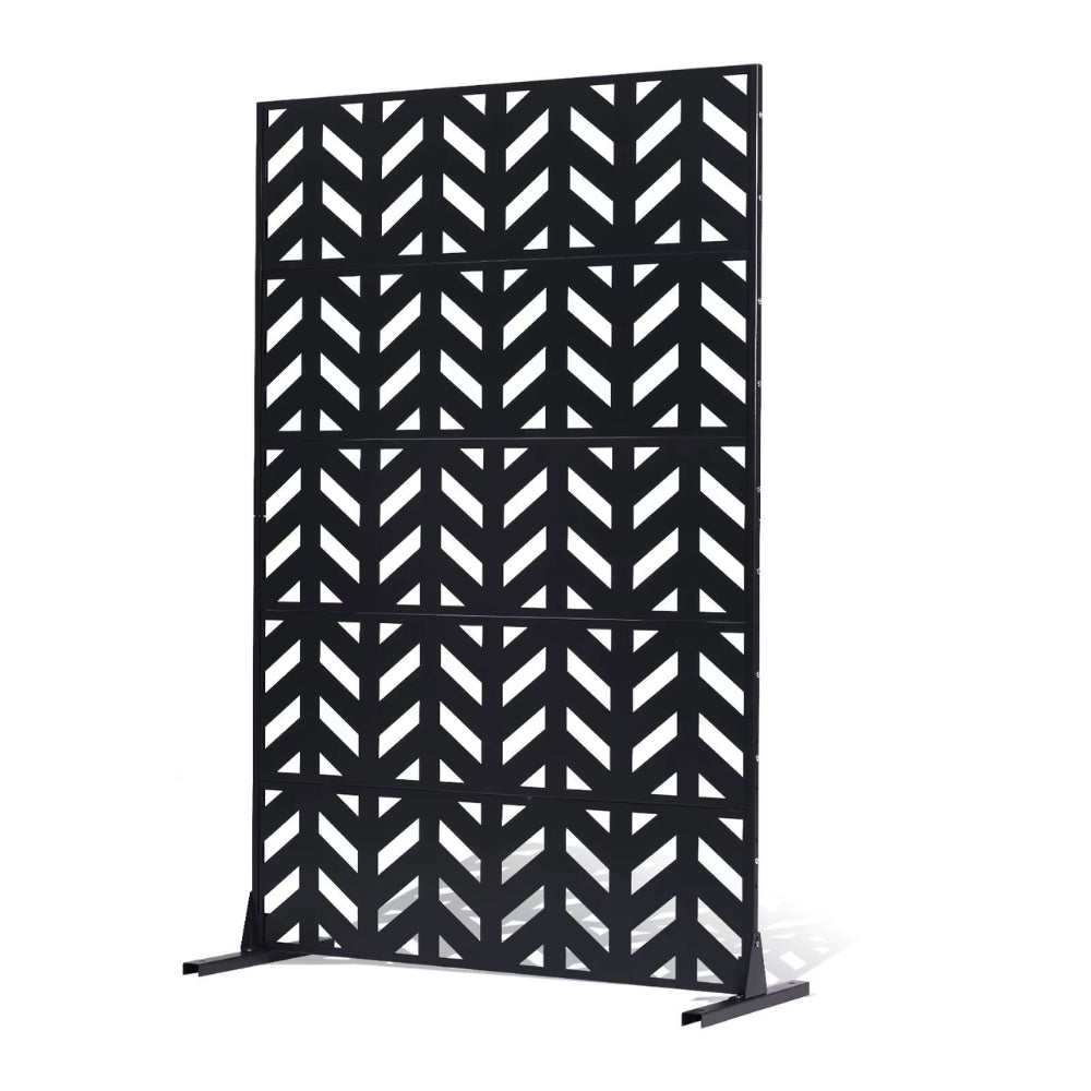 Paravent Métal Décoratif Freestanding avec Pied — Séparateur Design 120 × 183 cm