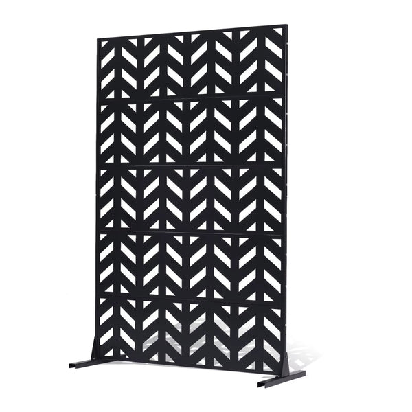 Paravent Métal Décoratif Freestanding avec Pied — Séparateur Design 120 × 183 cm