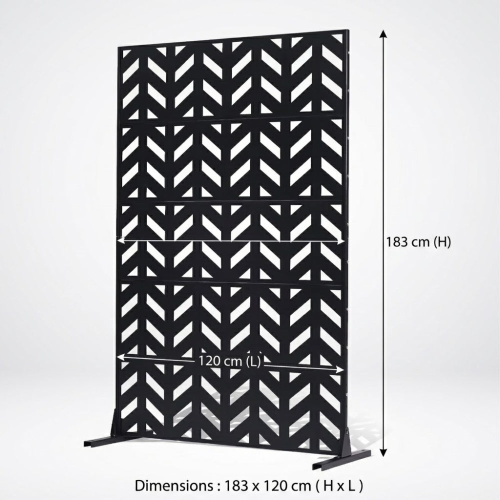 Paravent Métal Décoratif Freestanding avec Pied — Séparateur Design 120 × 183 cm