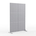 Paravent Métal Extérieur 183 cm — Lamelles Blanches, Autoportant, Terrasse & Balcon