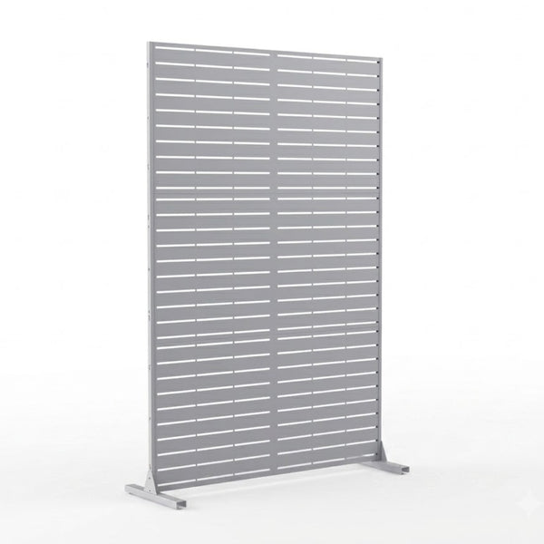 Paravent Métal Extérieur 183 cm — Lamelles Blanches, Autoportant, Terrasse & Balcon