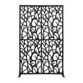 Paravent Motif Oiseaux Noir 115×183 cm — Intérieur & Extérieur