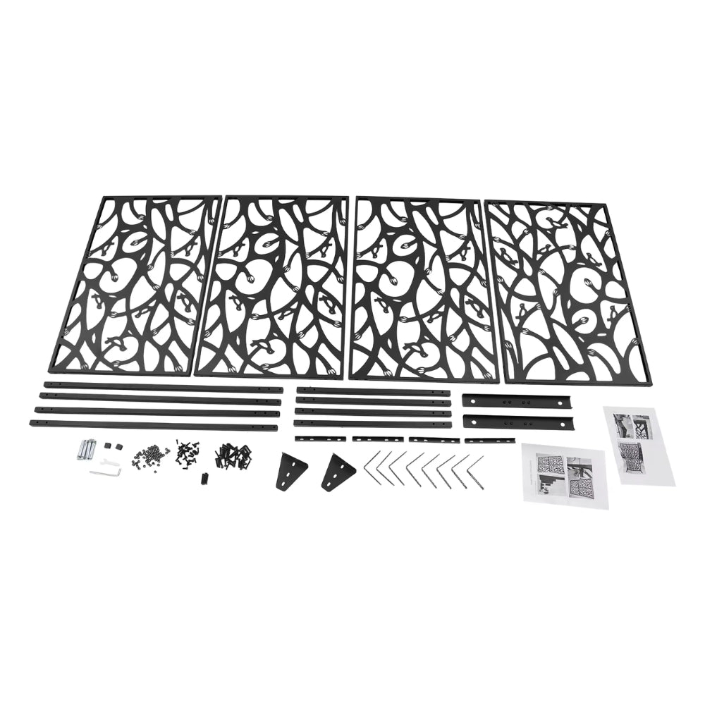 Paravent Motif Oiseaux Noir 115×183 cm — Intérieur & Extérieur