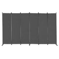 Paravent Pliable Tissu Gris — 6 Panneaux 336×181 cm