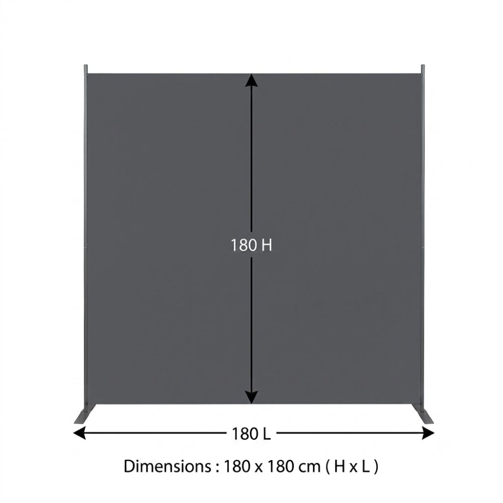 Paravent Tissu Gris Grand Format — Séparateur Carré 180 × 180 cm
