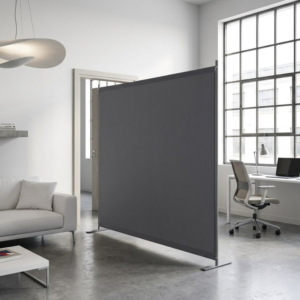 Paravent Tissu Gris Grand Format — Séparateur Carré 180 × 180 cm