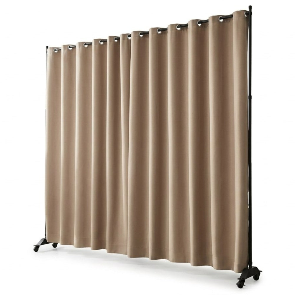 Paravent Tissu Mobile sur Roulettes — Cloison Portable Intérieur Freestanding