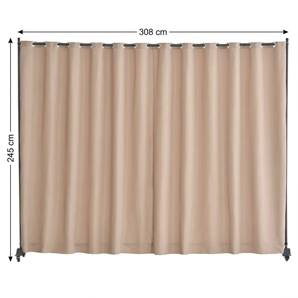 Paravent Tissu Mobile sur Roulettes — Cloison Portable Intérieur Freestanding