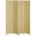 Paravent 4 Panneaux Brun — Cloison Pliable Chambre & Salon 159 × 169 cm