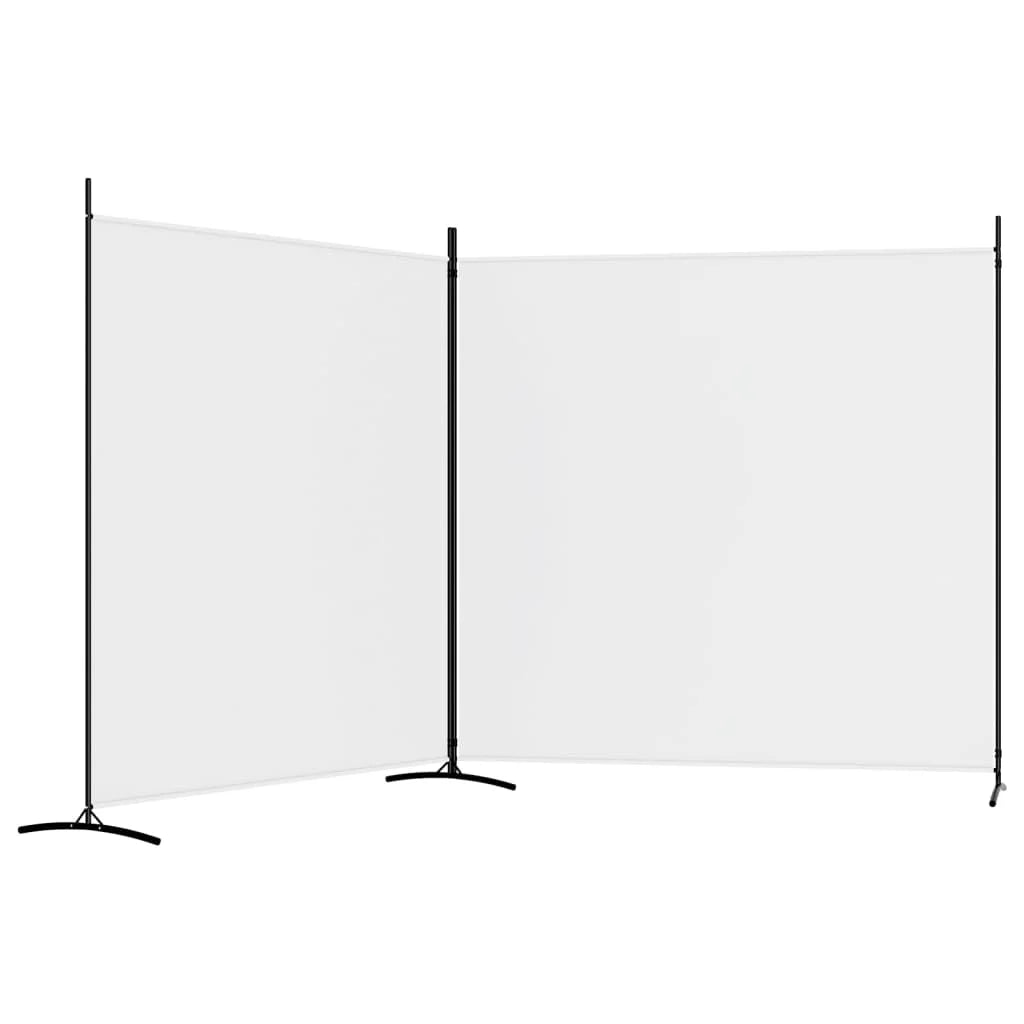 Paravent 2 Panneaux Tissu Blanc — Grande Cloison Légère 348 × 180 cm