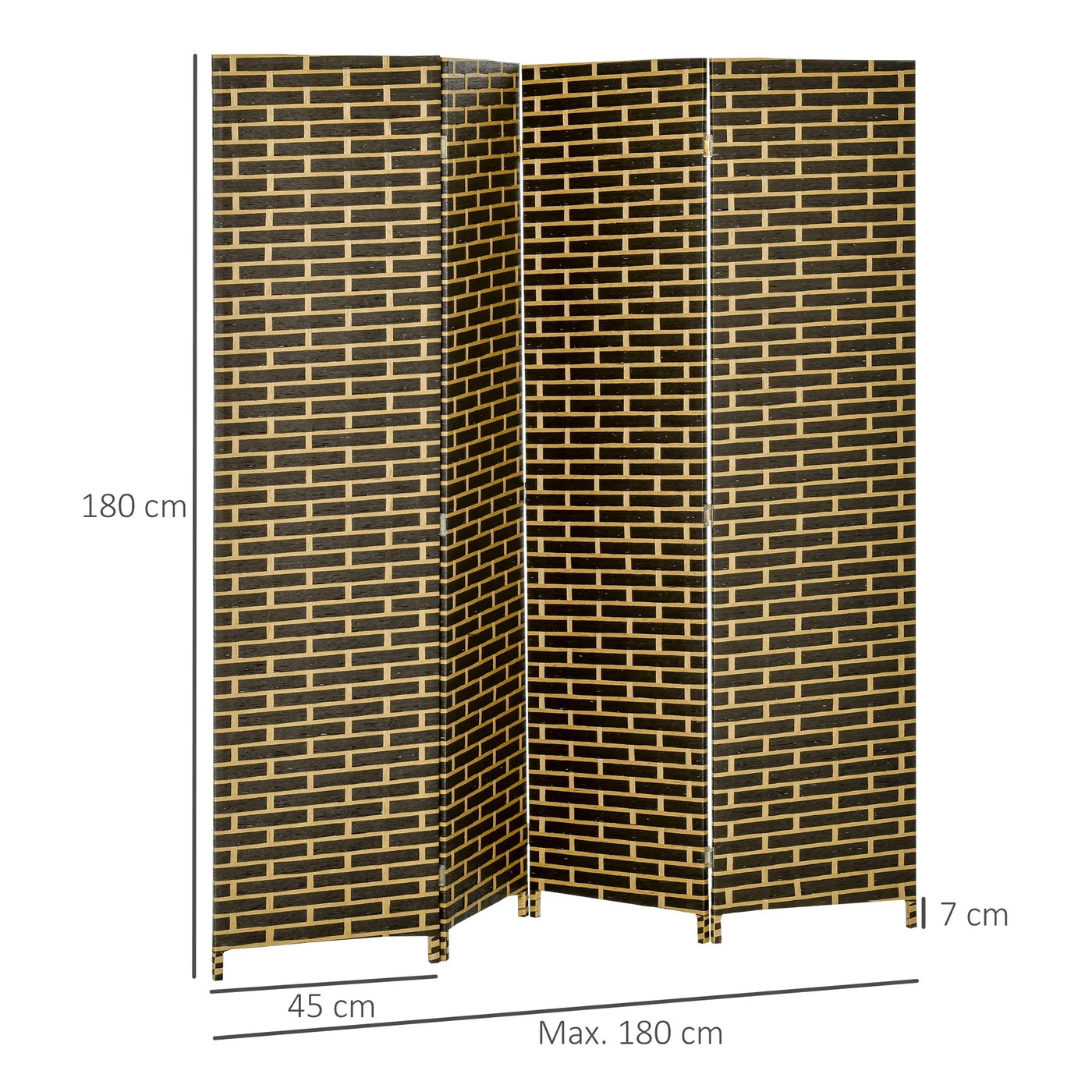 Paravent 4 Panneaux Papier & Bois de Peuplier — Style Japonais 180 × 180 cm