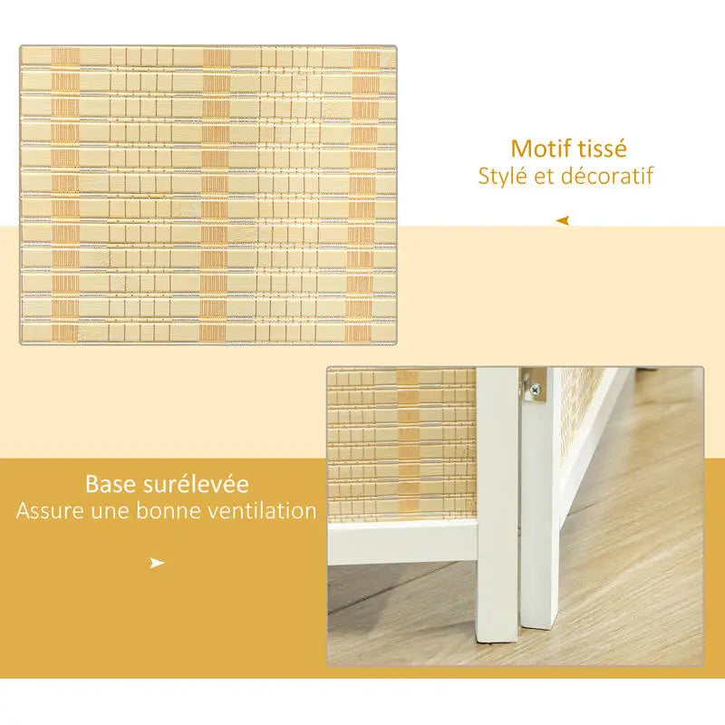 Paravent 4 Panneaux Bois Naturel — Format Carré 180 × 180 cm