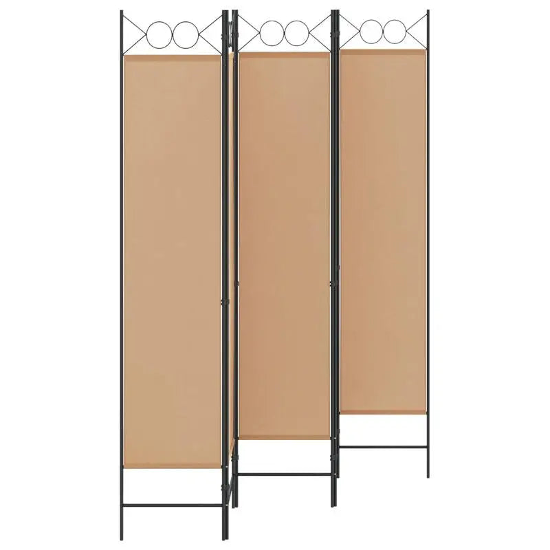 Paravent 3 Panneaux Tissu Beige — Cloison Pliable, Protection Solaire & Intimité