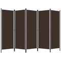Paravent 5 Panneaux Marron Chocolat 250×180 cm — Cloison Design