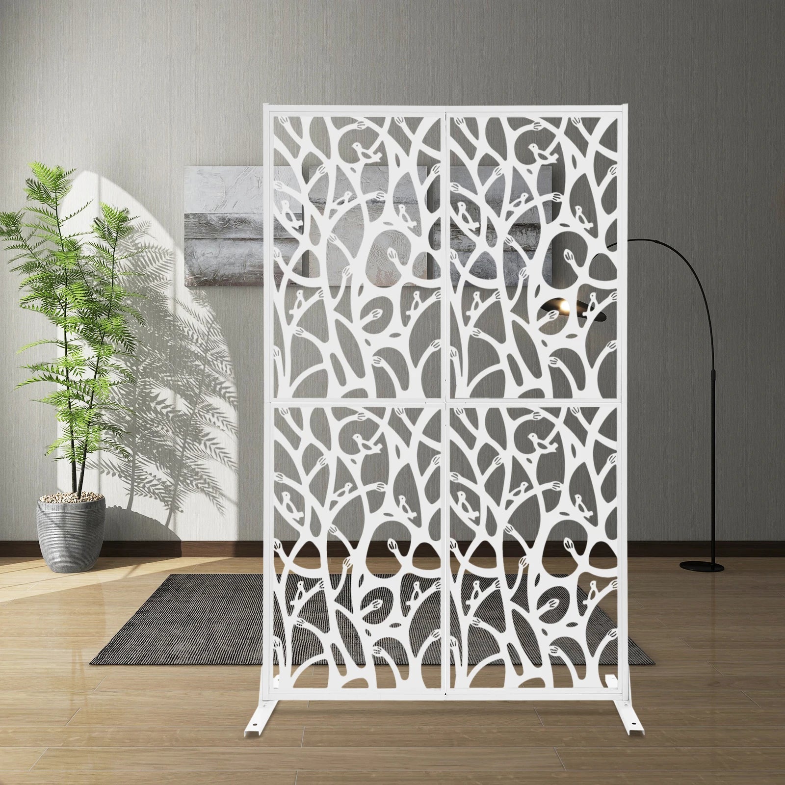 Paravent Motif Oiseaux — Cloison Décorative Intérieur & Extérieur 115 × 183 cm