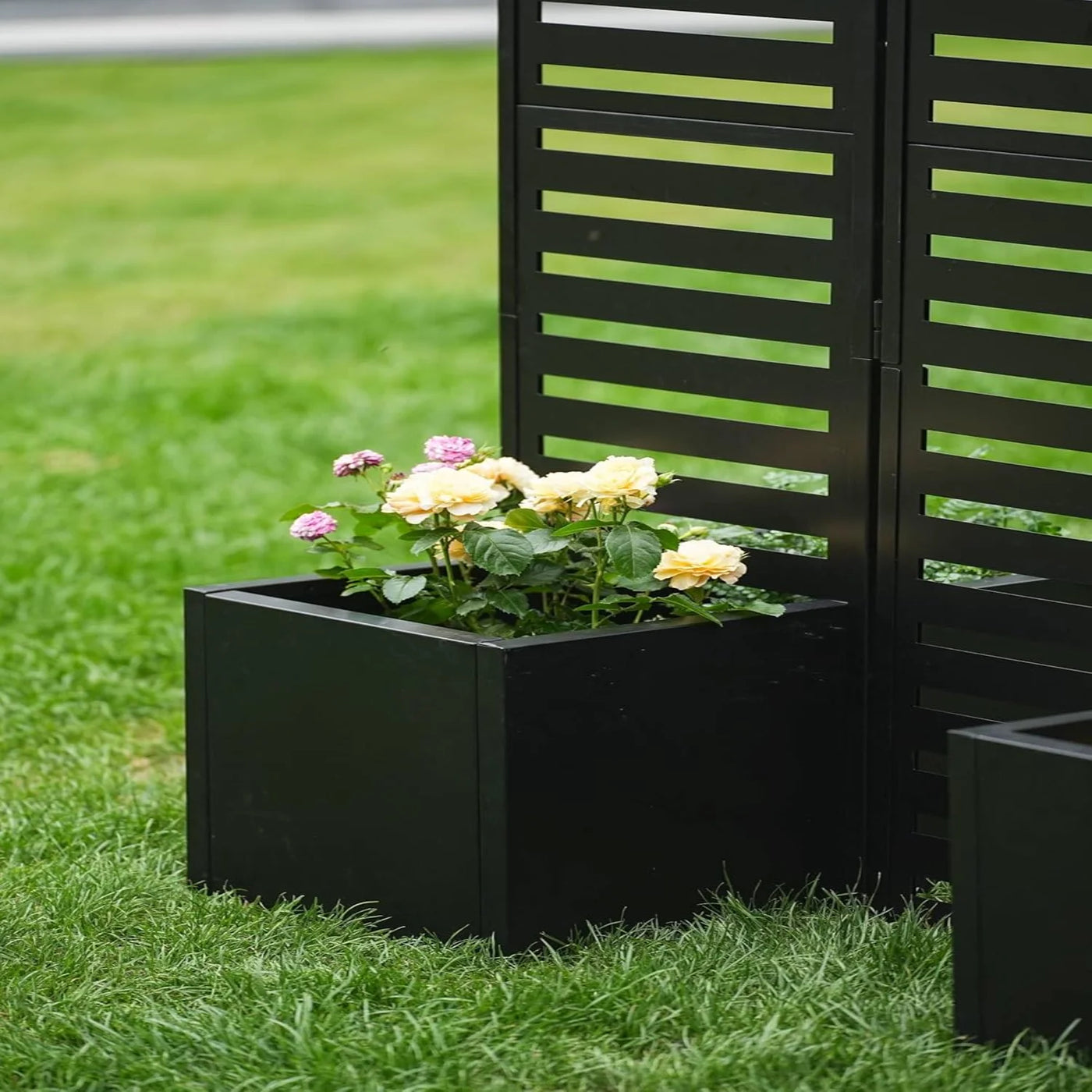 Paravent Extérieur 3 Panneaux Métal avec Jardinières Intégrées — Brise-Vue Terrasse & Jardin