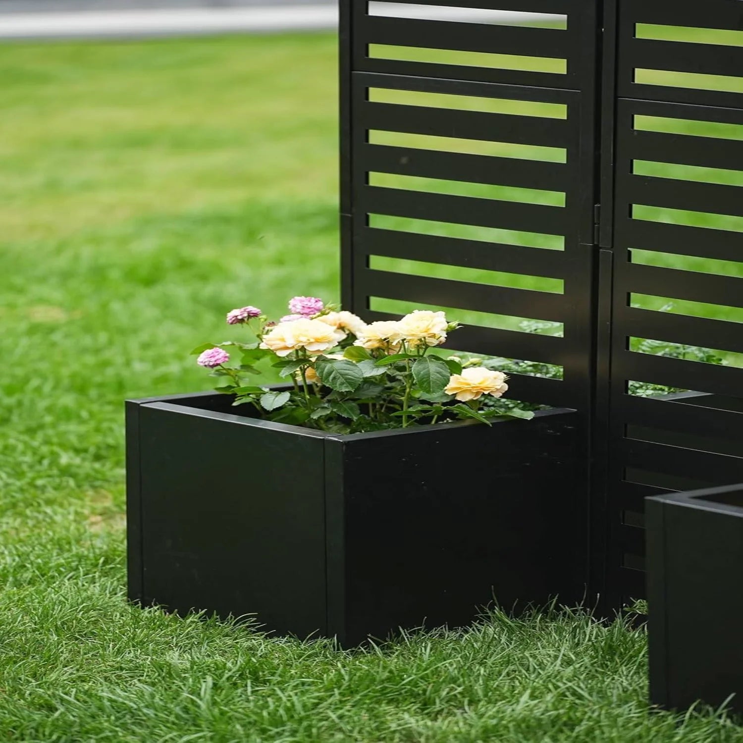 Paravent Extérieur 3 Panneaux Métal avec Jardinières Intégrées — Brise-Vue Terrasse & Jardin
