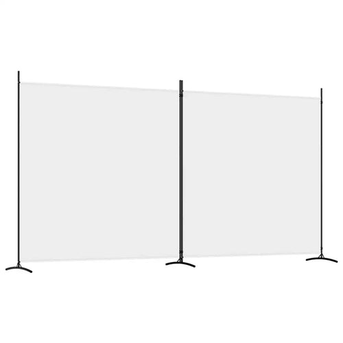 Paravent 2 Panneaux Tissu Blanc — Grande Cloison Légère 348 × 180 cm