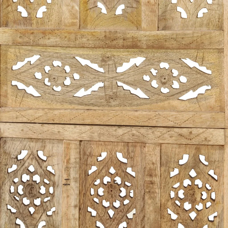 Paravent 5 Panneaux Bois de Manguier 200 × 165 cm — Cloison Exotique & Durable
