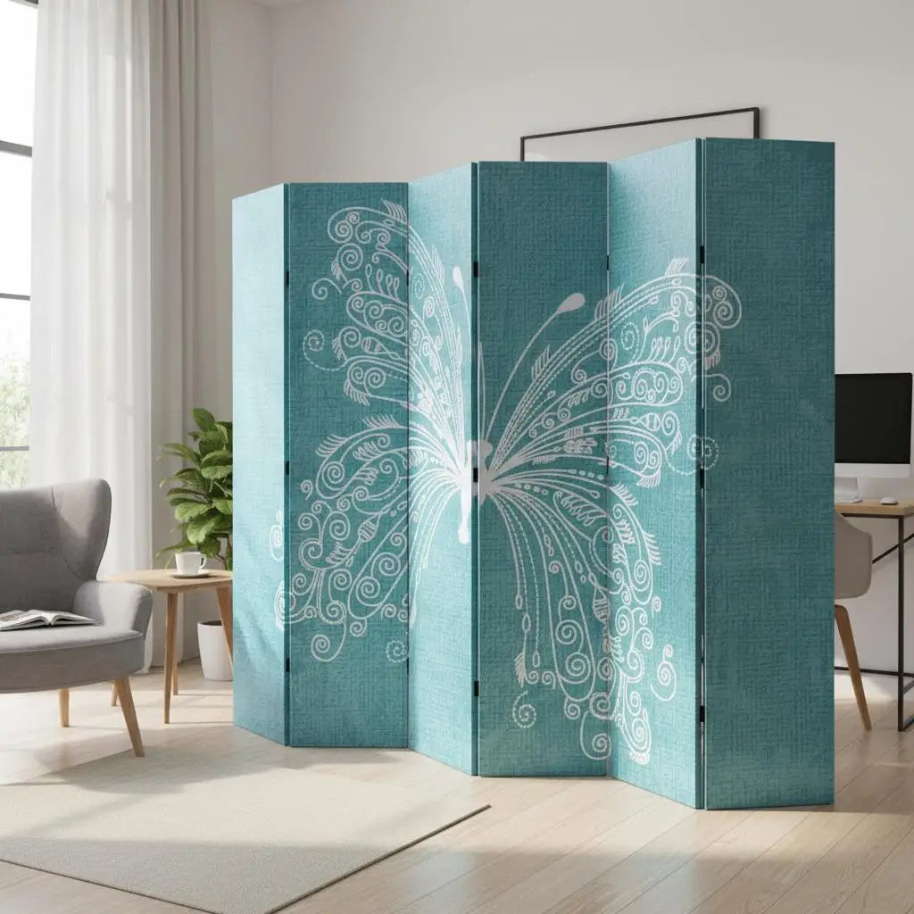 Paravent Imprimé Motif Papillons — Décoration Artistique, Largeur au Choix
