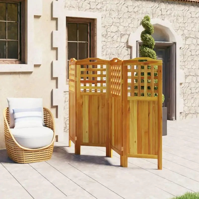 Paravent 3 Panneaux en Bois Massif — Séparateur Naturel & Robuste
