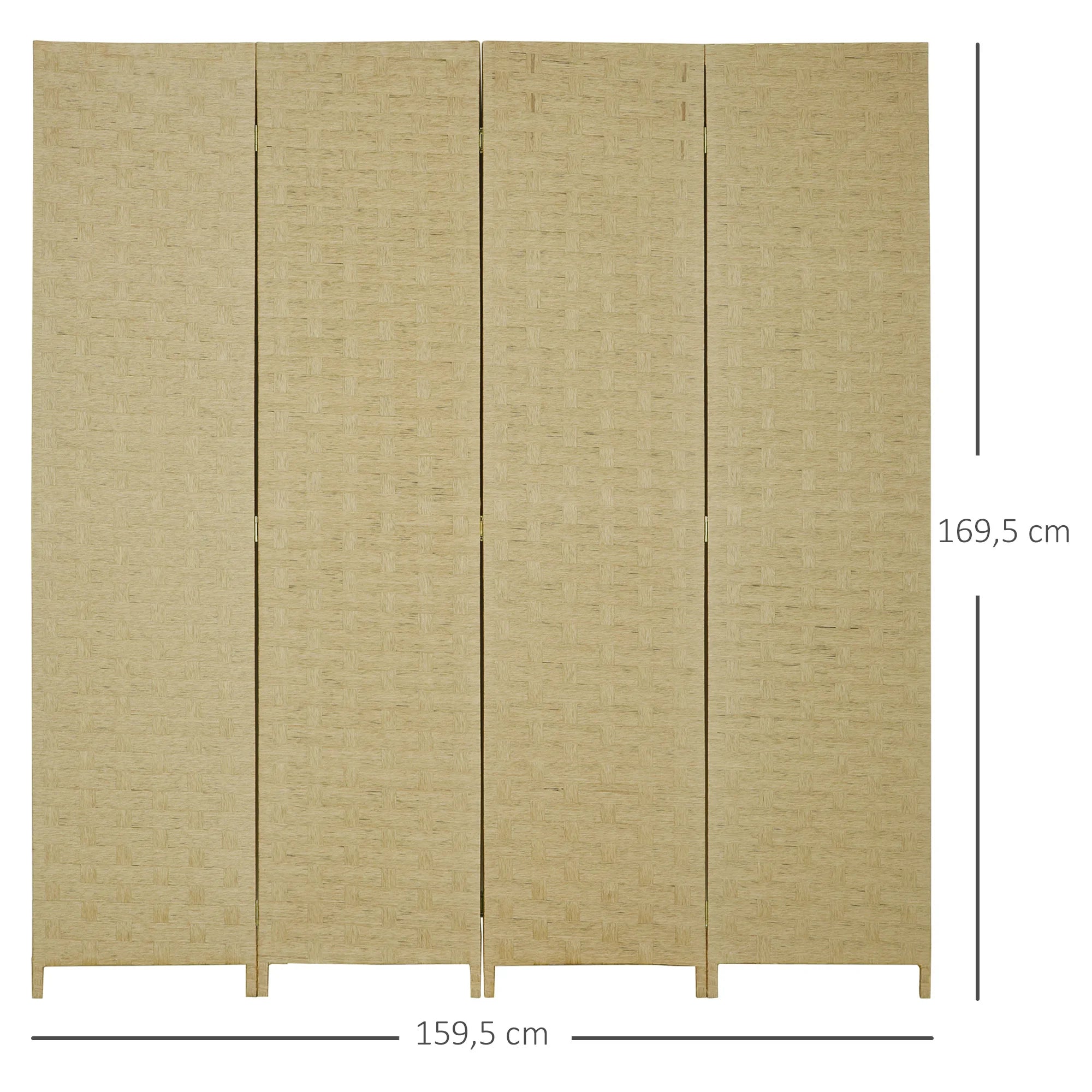 Paravent 4 Panneaux Brun — Cloison Pliable Chambre & Salon 159 × 169 cm
