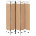 Paravent 6 Panneaux Tissu Beige — Cloison Pliable, Protection Solaire & Intimité
