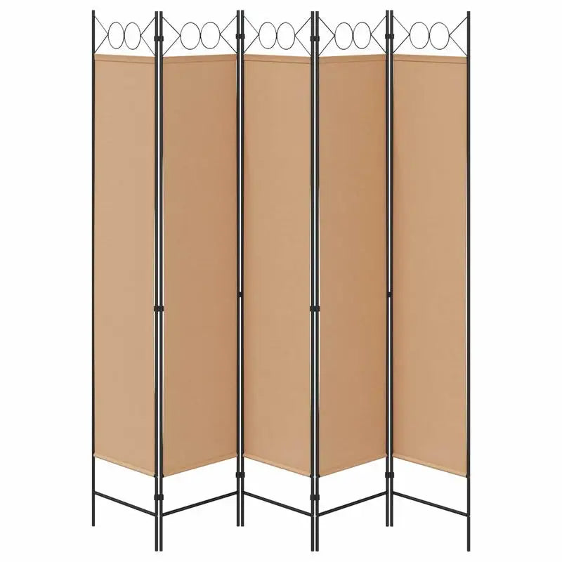 Paravent 3 Panneaux Tissu Beige — Cloison Pliable, Protection Solaire & Intimité