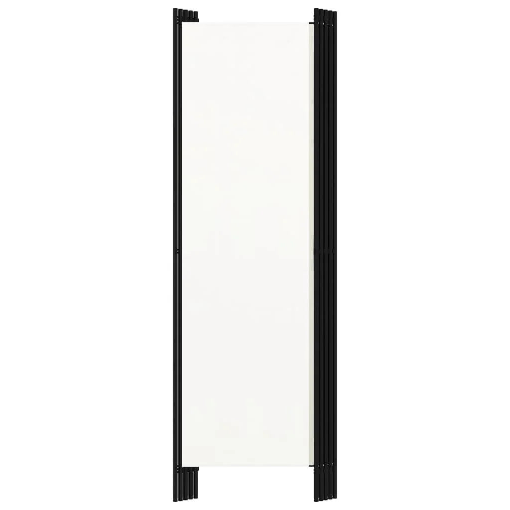 Paravent 5 Panneaux Tissu Blanc — Cloison Légère 250 × 180 cm