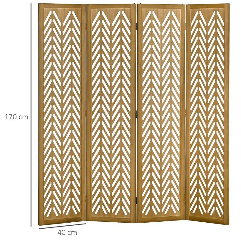Paravent 4 Panneaux en Bois de Paulownia — Pliage Express, Design Naturel