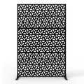 Panneau Décoratif Jardin Noir Motif F avec Socle 120×183 cm