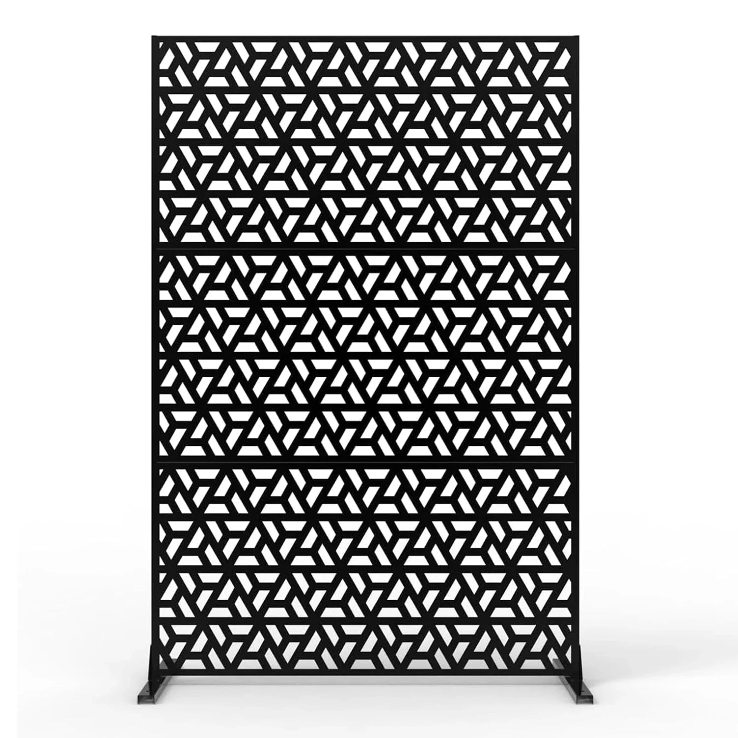 Panneau Décoratif Jardin Noir Motif F avec Socle 120×183 cm