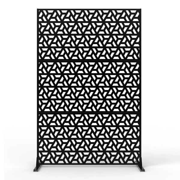 Panneau Décoratif Jardin Noir Motif F avec Socle 120×183 cm