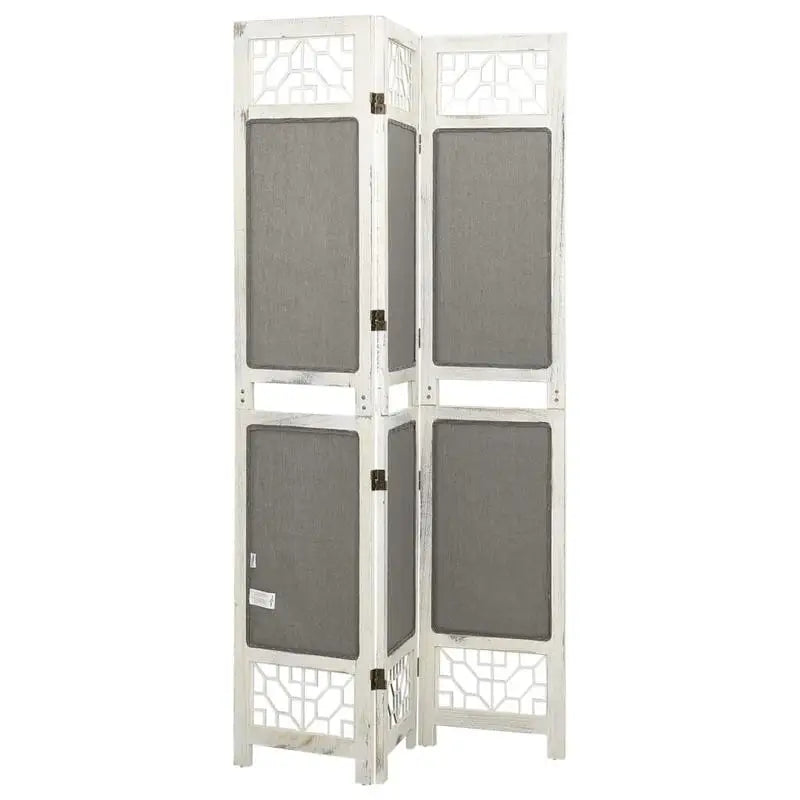 Paravent 3 Panneaux Tissu & Bois MDF — Cloison Élégante & Durable