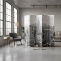 Paravent Cadre Bois & Toile Photo Imprimée — Cloison Décorative en 3 Dimensions