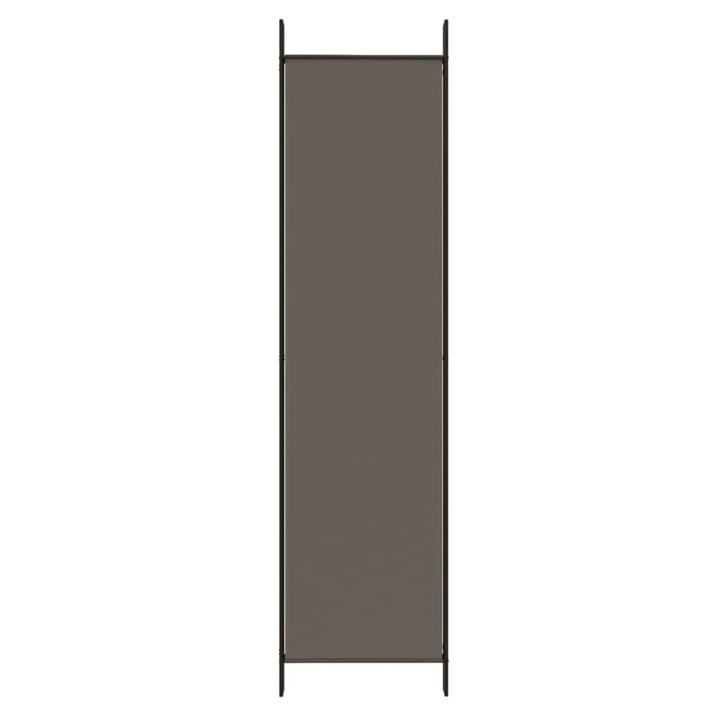 Paravent 5 Panneaux Tissu Anthracite — Grande Cloison 250 × 200 cm